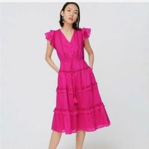 J.Crew tiered Pom Pom Dress